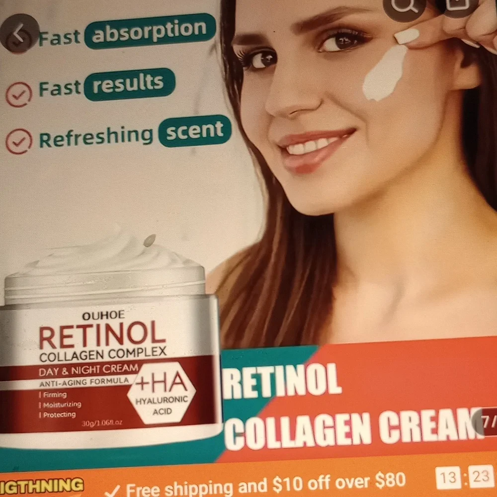 NWT OUHOE Retinol Collagen Cream w/ Hyaluronic acid-Anti-aging moisturiz…